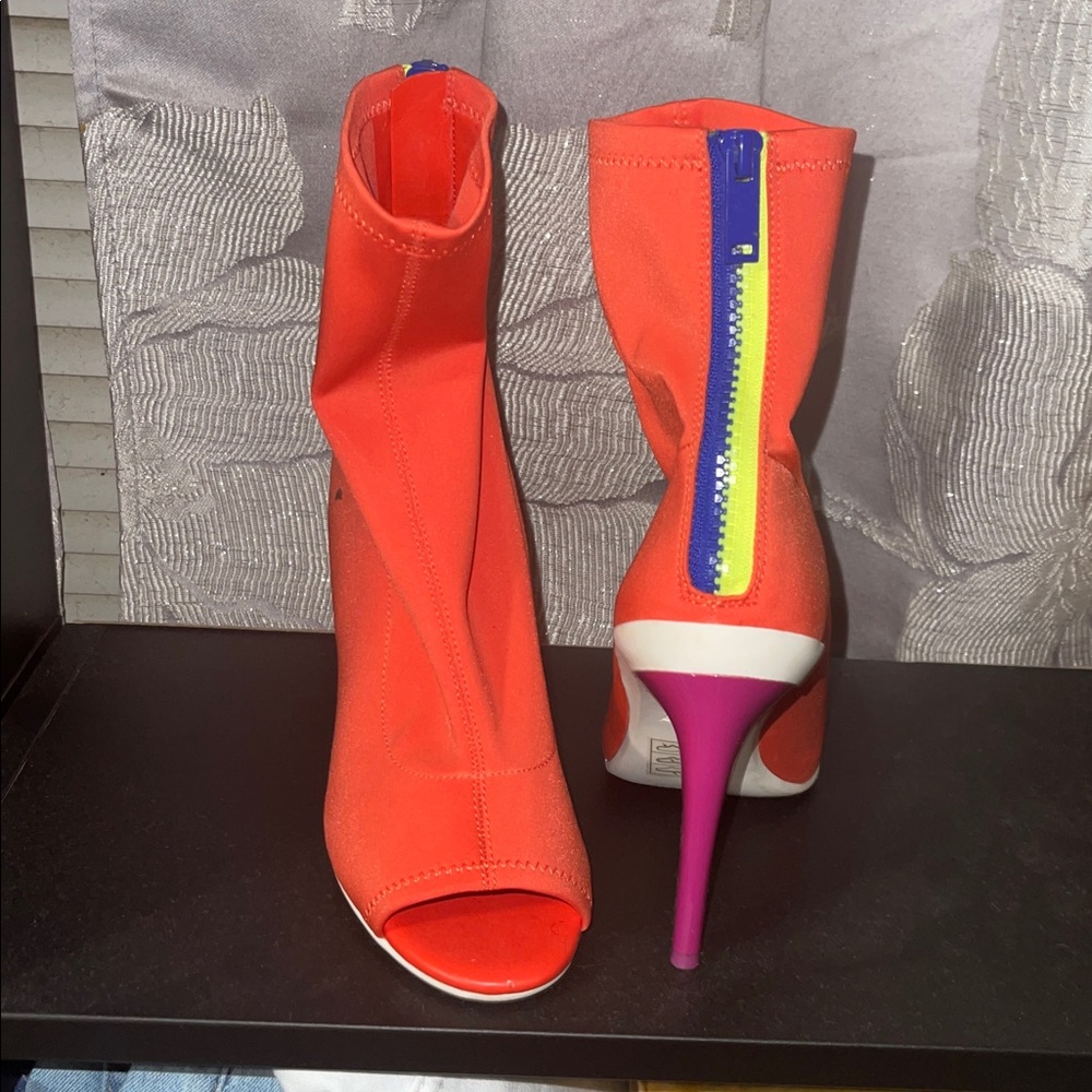 Aldo Orange and Pink Ankle Boots